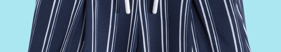 Buy M&H Juniors Girls Navy Blue & White Striped Shorts - Shorts for ...