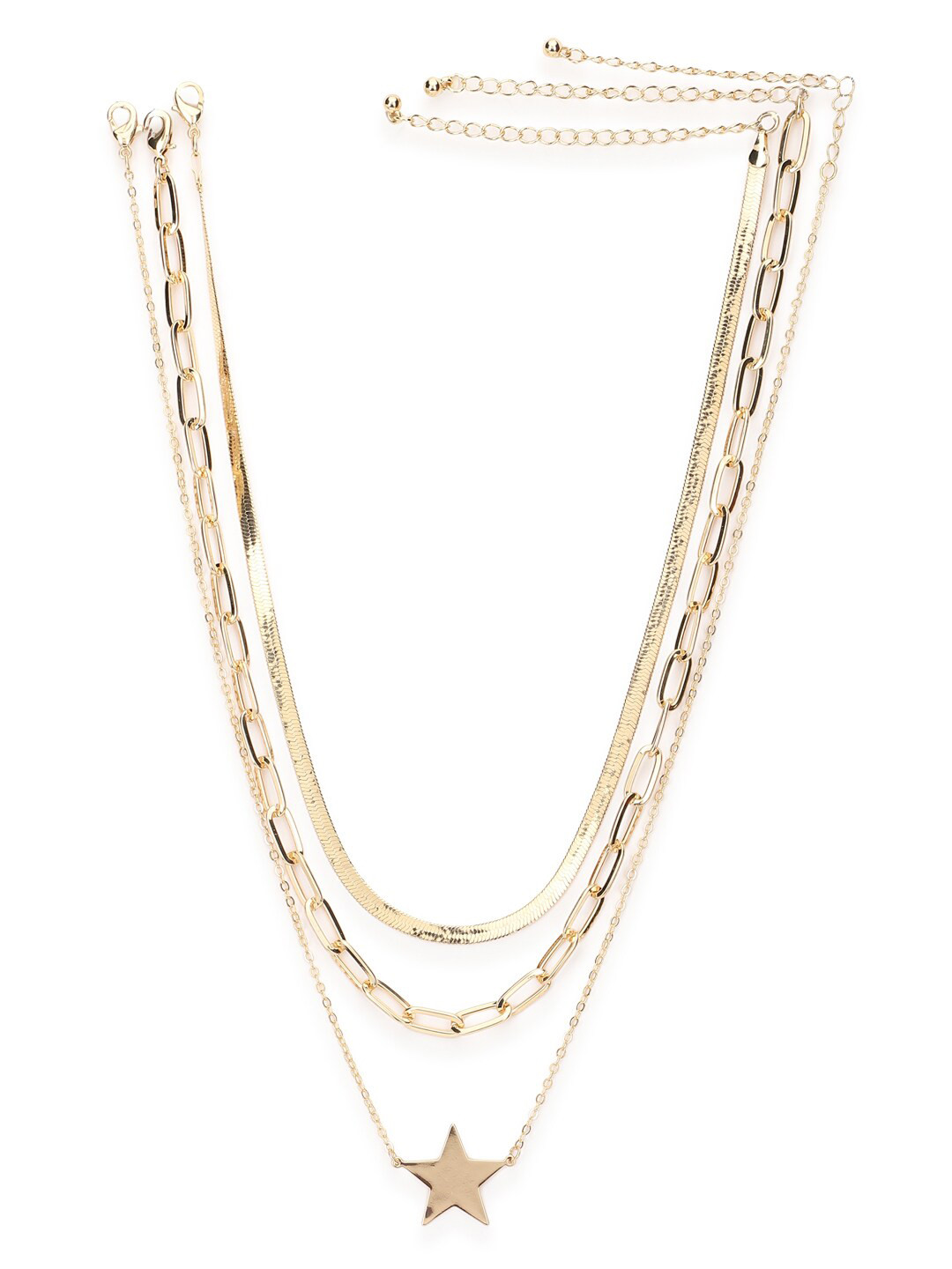 Buy FOREVER 21 Gold Toned Layered Chain Necklace And Chains for Women