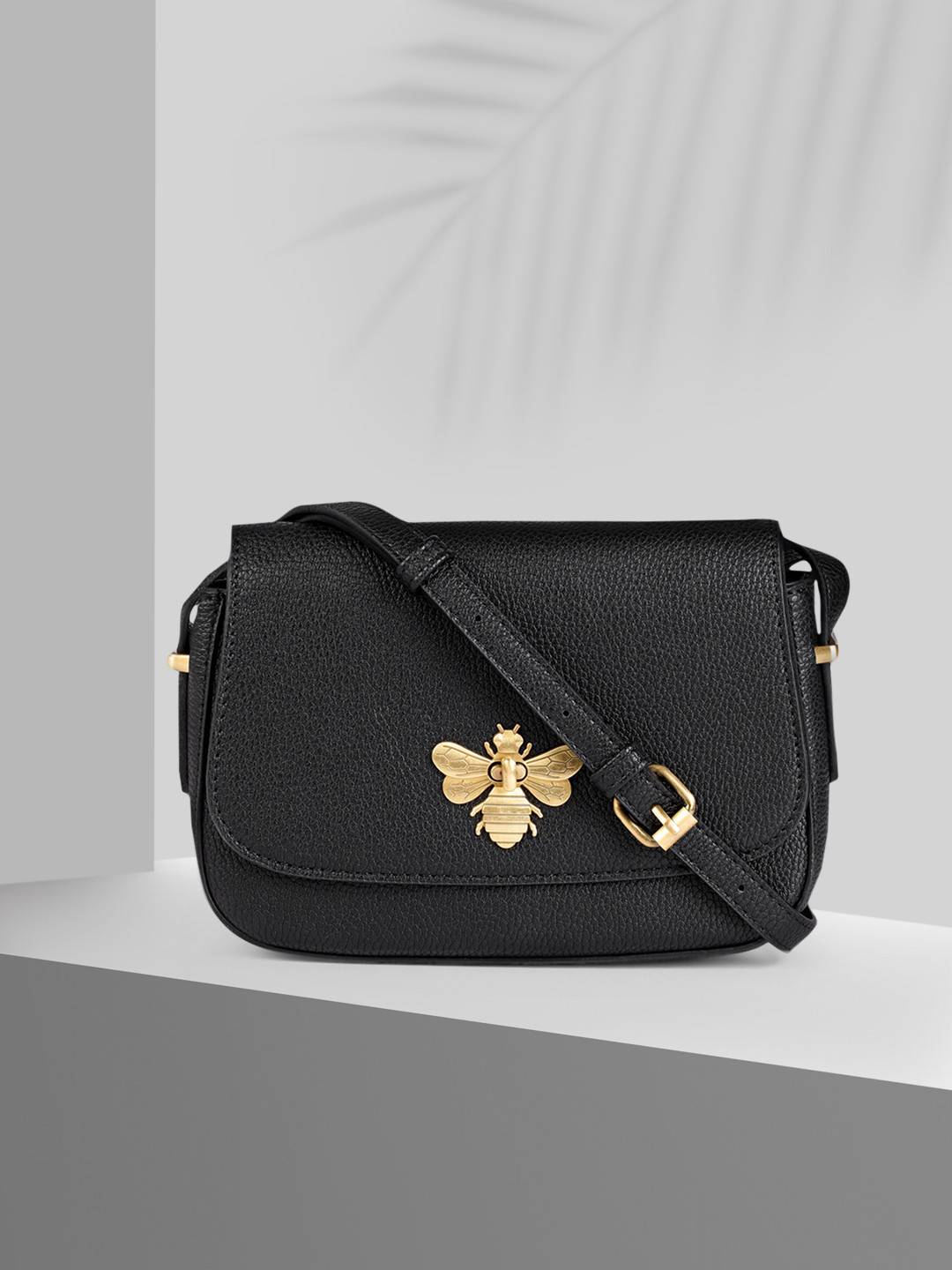 Buy Accessorize London Women's Black Britney Bee Sling Bag Handbags