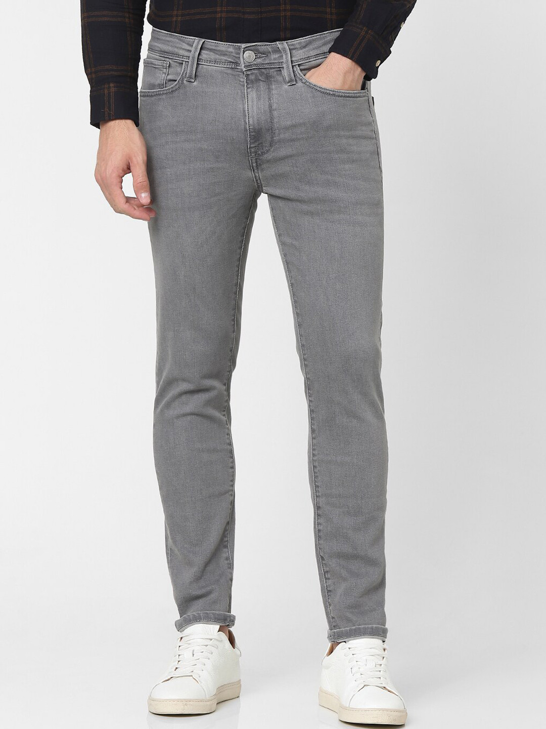 Buy SELECTED Men Grey Slim Fit Organic Cotton Light Fade Jeans Jeans for Men 17175254 Myntra