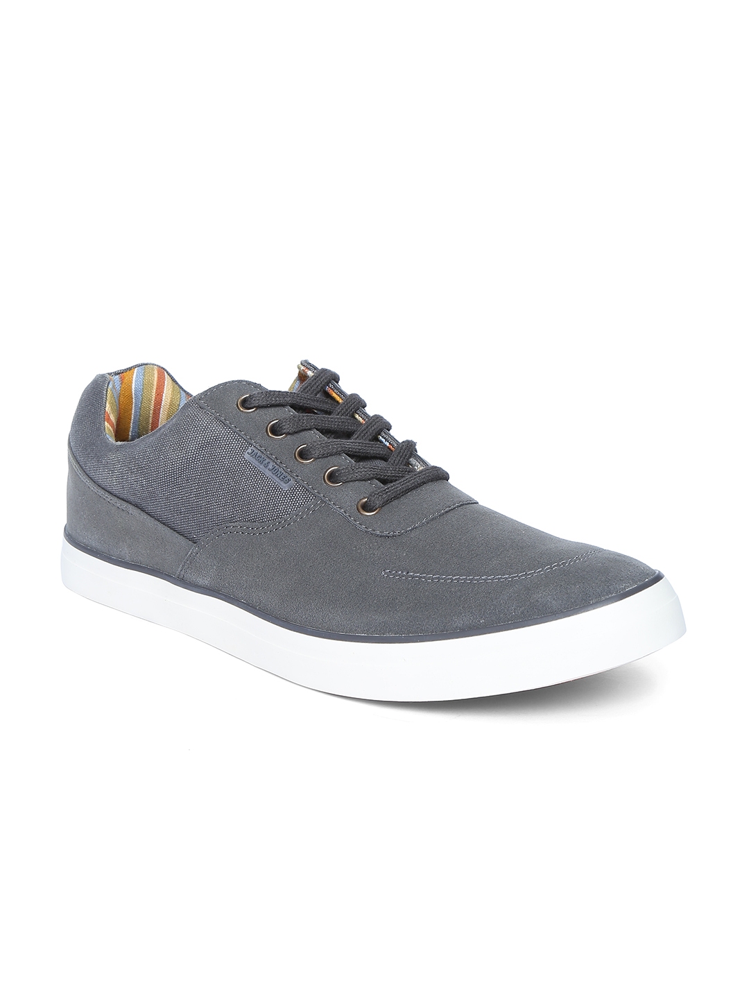 Buy Jack & Jones Men Grey Solid Sneakers - Casual Shoes for Men 1717643 ...