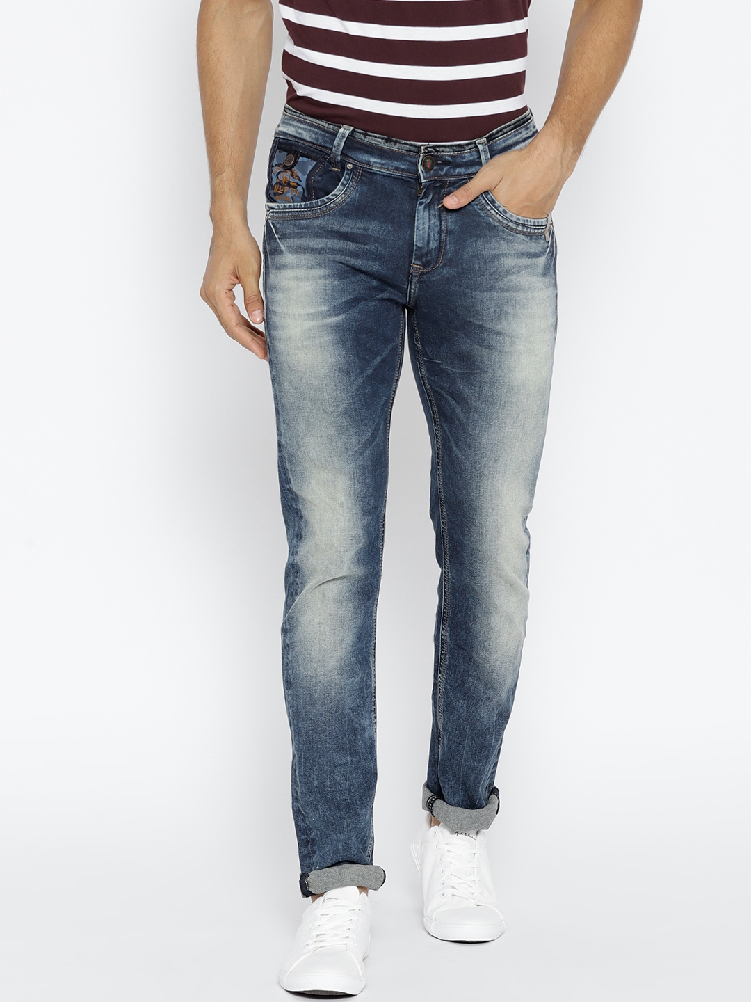 mufti slim men blue jeans
