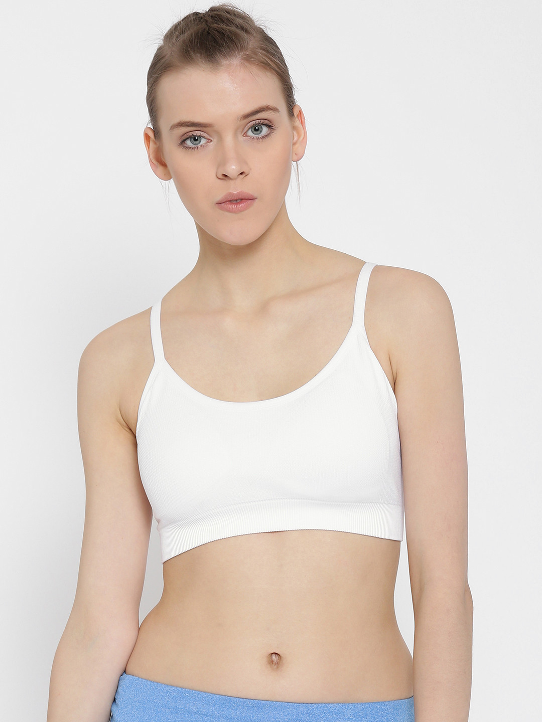 Buy FOREVER 21 White Padded Sports Bra 195051 Bra for Women 1719025
