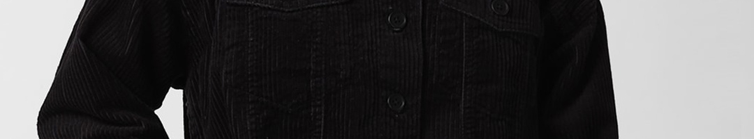 Buy FOREVER 21 Women Black Solid Crop Denim Jacket - Jackets for Women ...