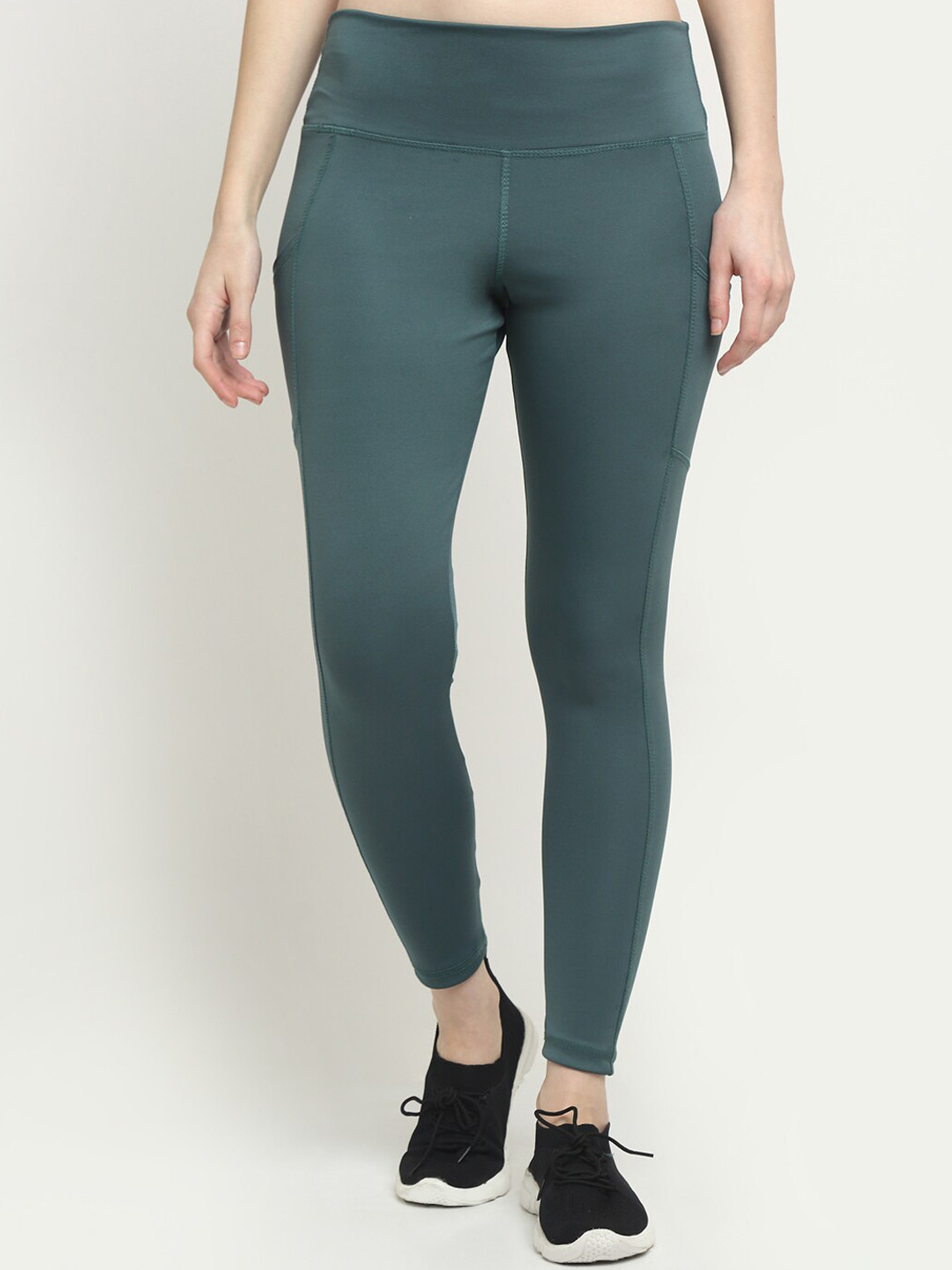 Buy EVERDION Women Teal High Waisted Pocket Tights Tights for Women