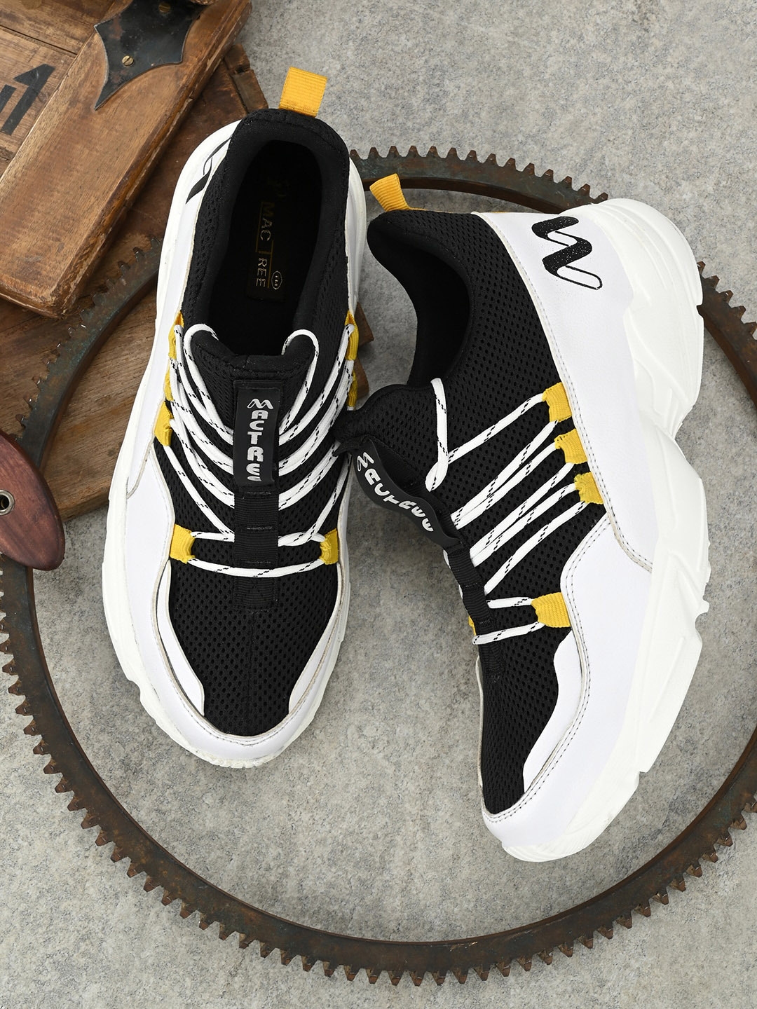 mactree men white solid sneakers