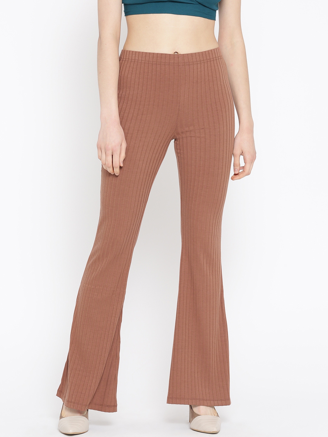 striped bootcut pants