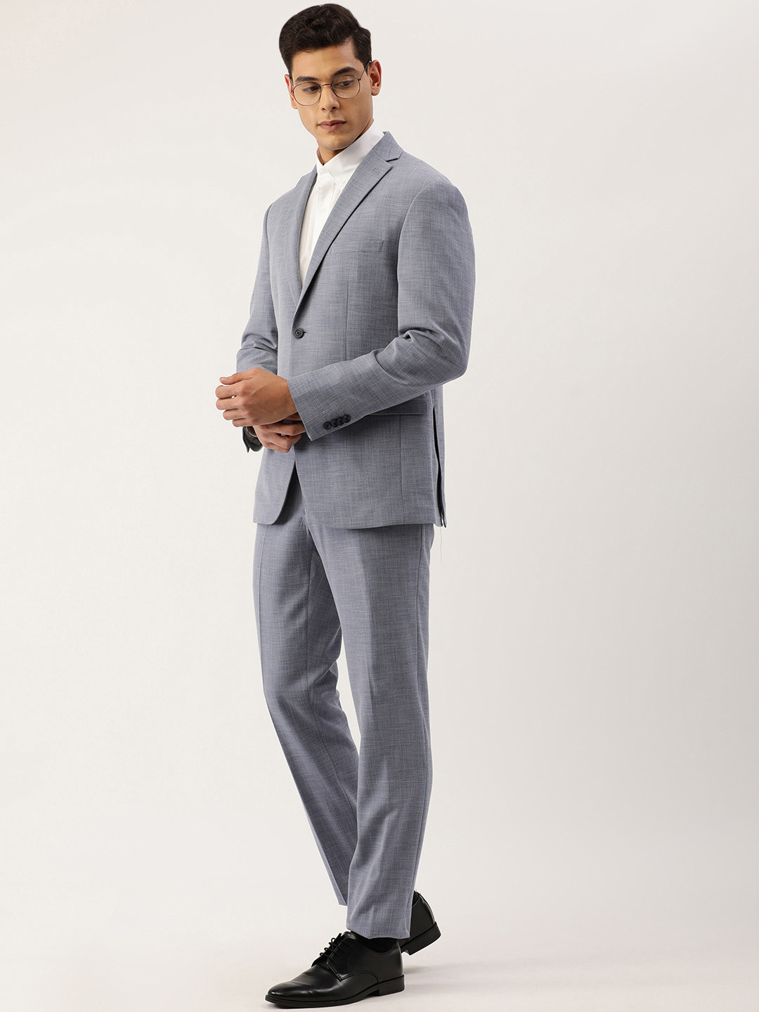 Buy Peter England Men Blue Solid Two Piece Formal Suit Suits for Men