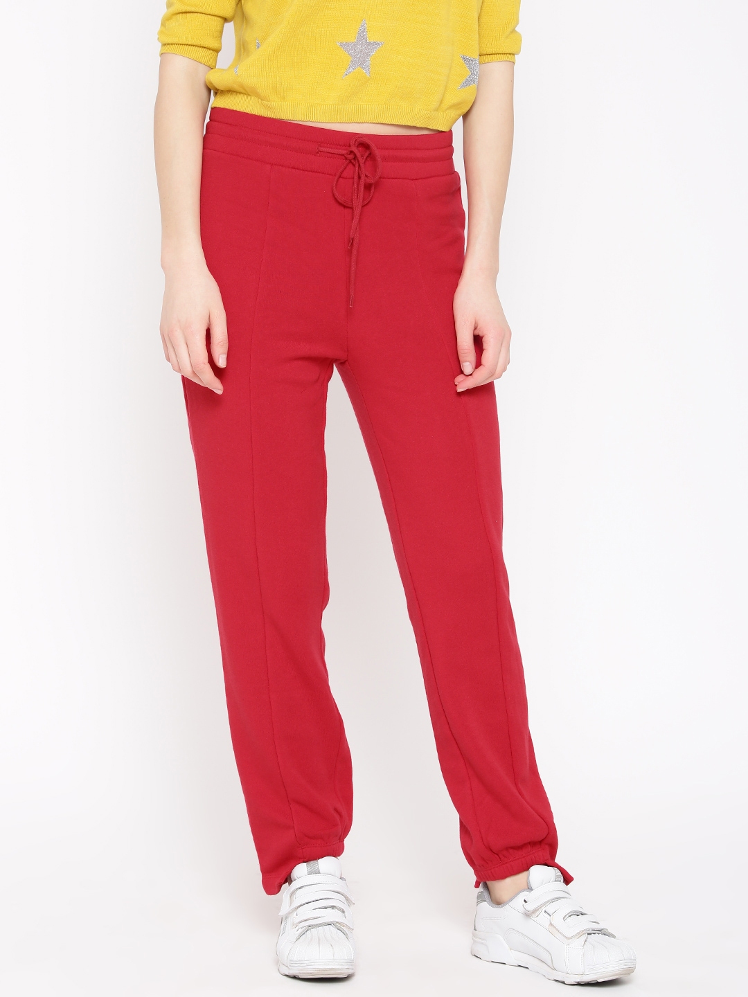 red track pants womens