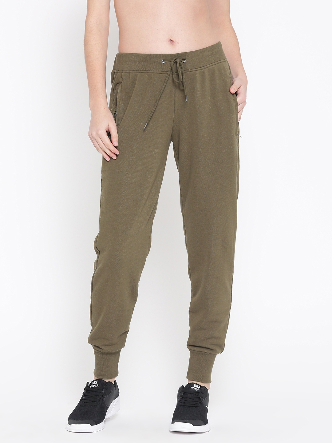pine green track pants