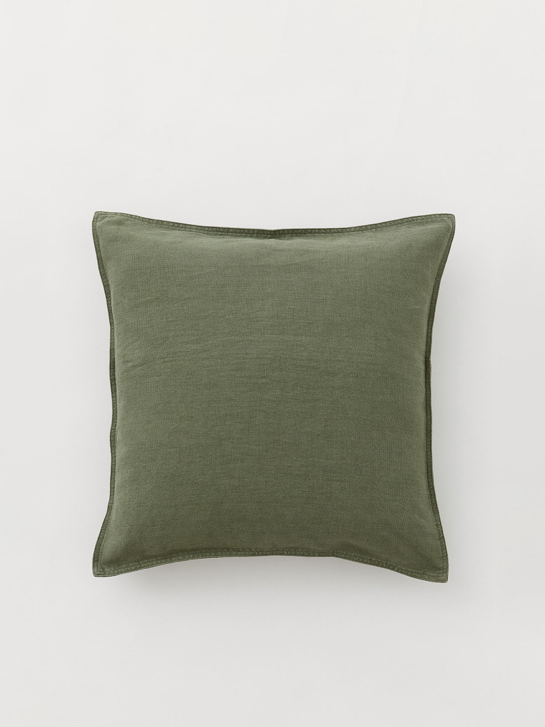 Buy H&M Green Solid Sqare Washed Linen Cushion Cover Cushion Covers