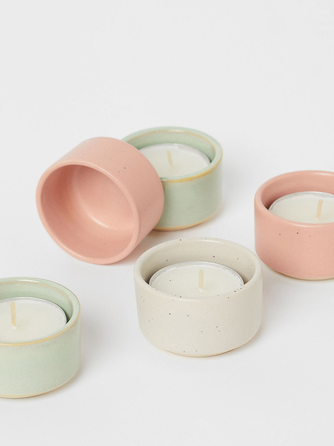 Buy H&M Pink Solid Stoneware Tealight Holder Candle Holders for