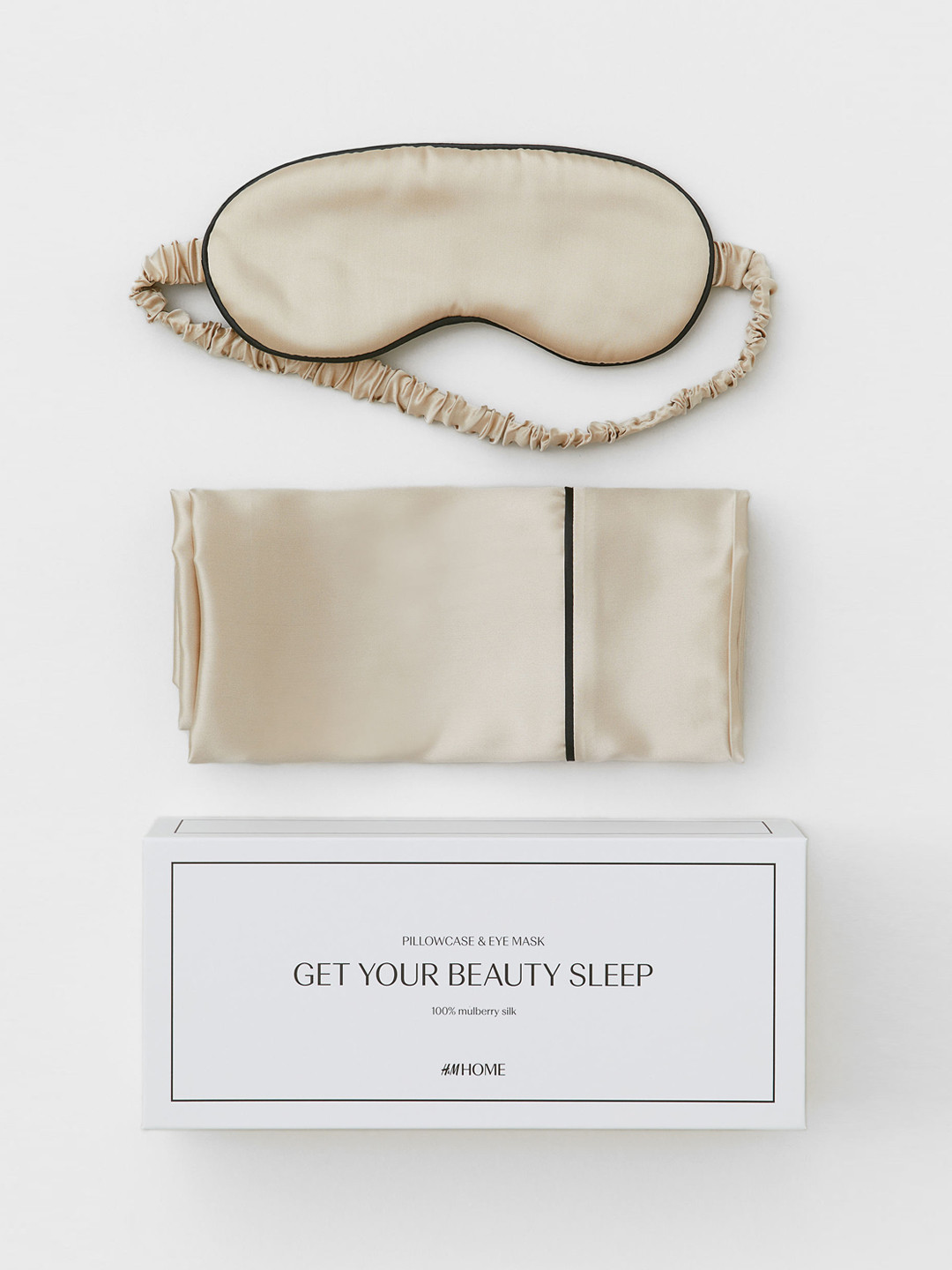 Buy H&M Beige Silk Pillowcase And Sleep Mask Pillow Covers for Unisex