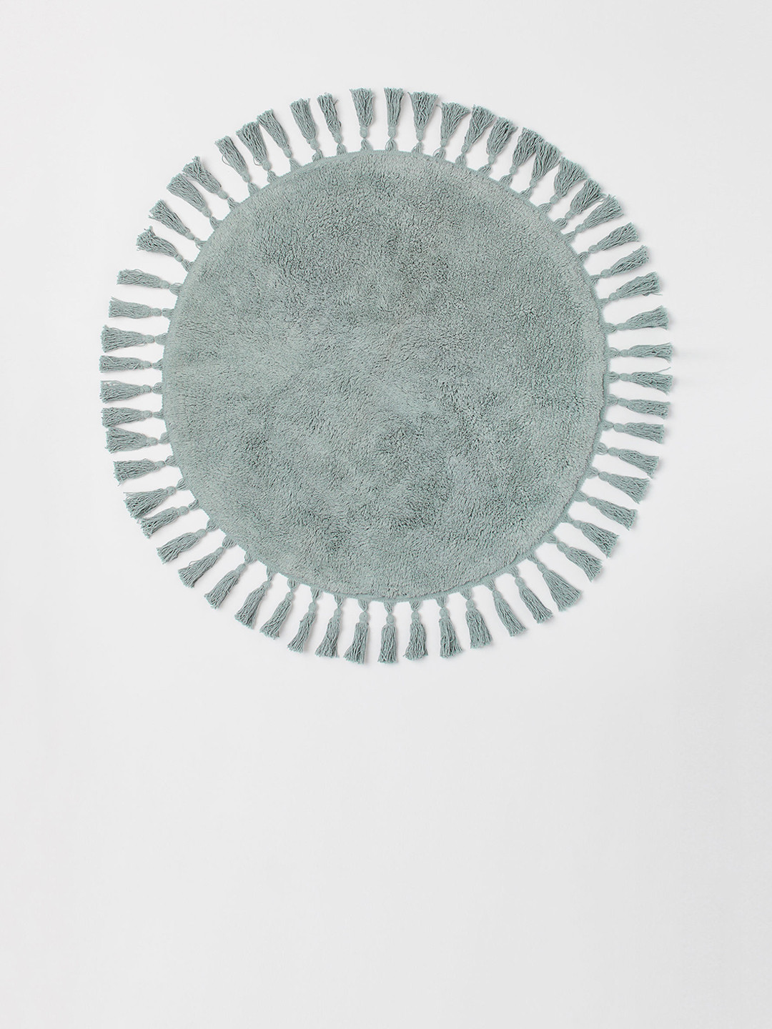Buy H&M Round Mint Green Tasseled Bath Mat Bath Rugs for Unisex