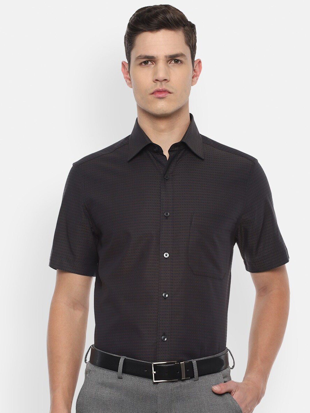 Buy Louis Philippe Men Black Formal Shirt Shirts for Men 17202932