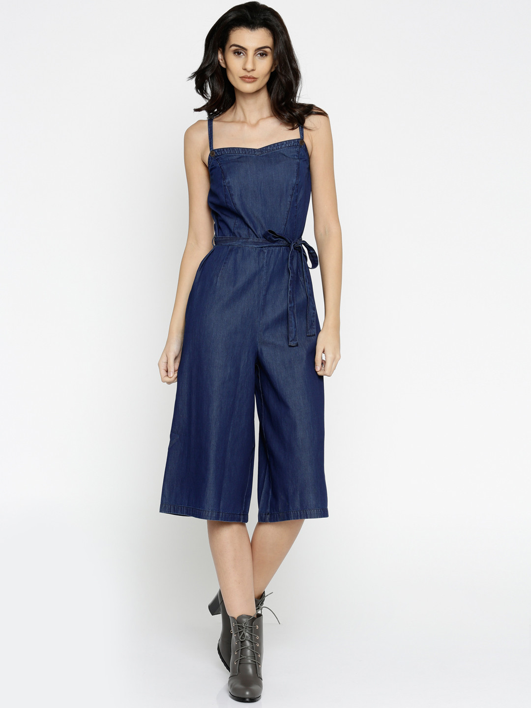 Buy Vero Moda Blue Denim Jumpsuit Jumpsuit for Women 1720310 Myntra