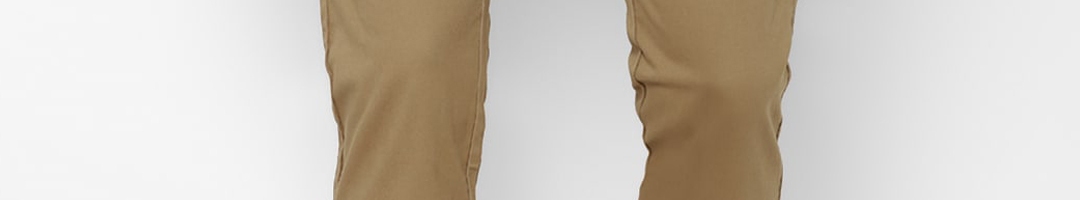 Buy Allen Solly Men Khaki Solid Slim Fit Trousers - Trousers for Men ...