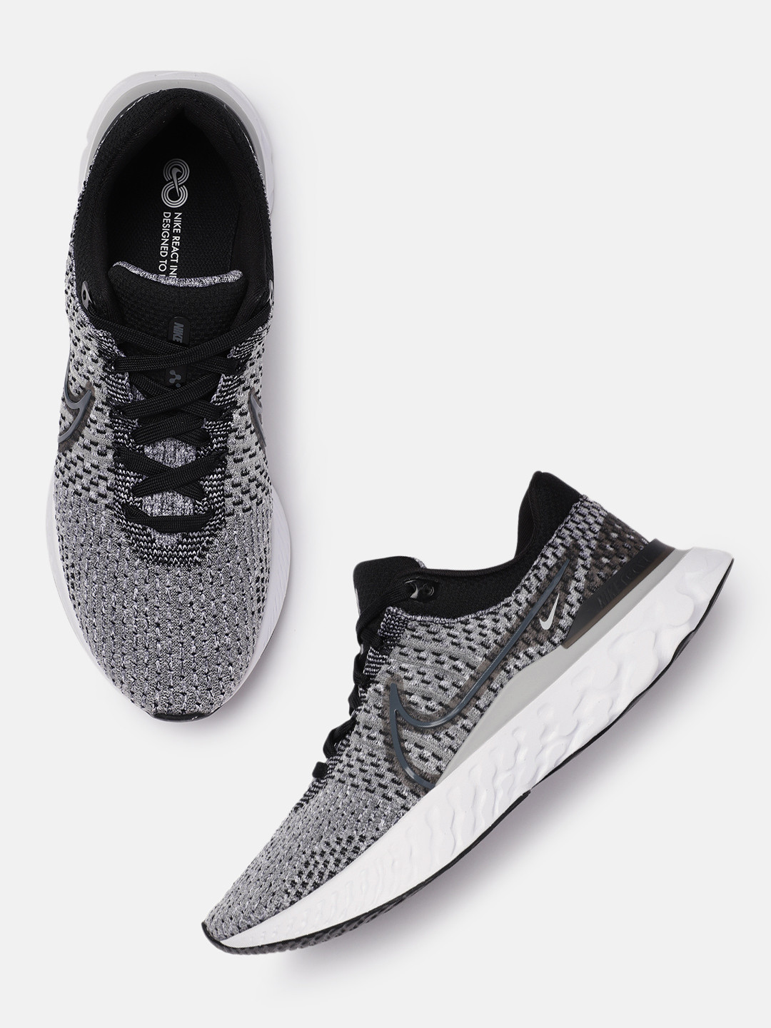 Buy Nike Men Grey React Infinity Run Flyknit 3 Road Running Shoes