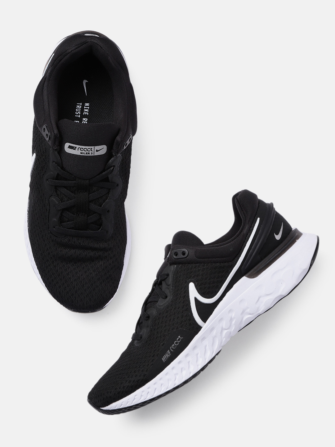 Buy Nike Women Black React Miler 3 Running Shoes Sports Shoes for