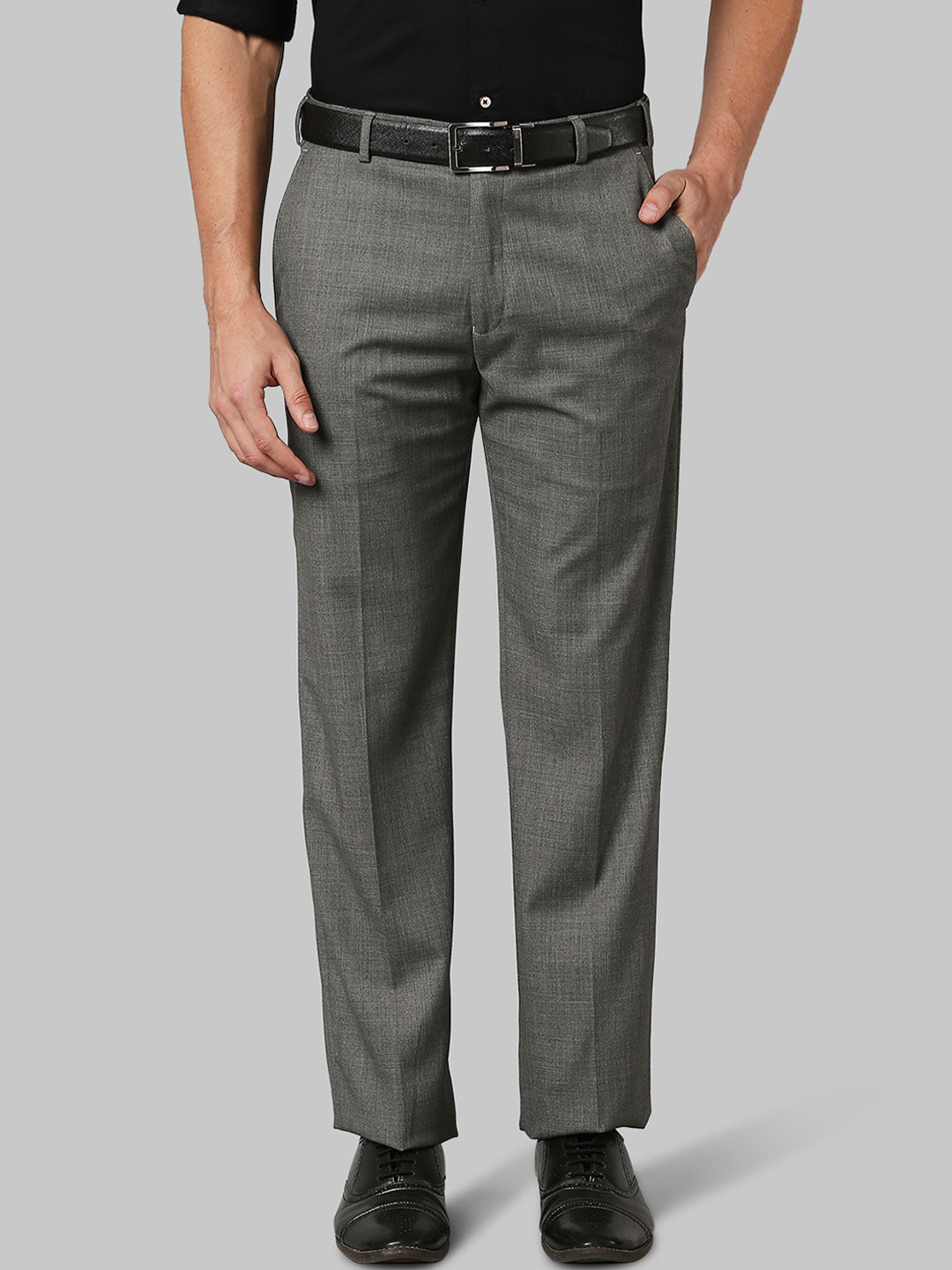 Buy Park Avenue Men Grey Trousers - Trousers for Men 17207206 | Myntra