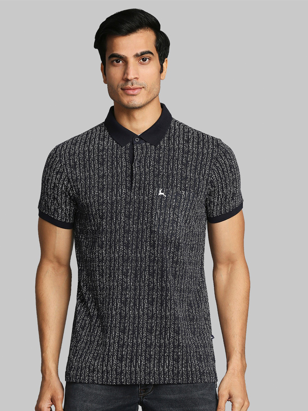 Buy Parx Men Blue Printed Polo Collar T Shirt - Tshirts for Men ...