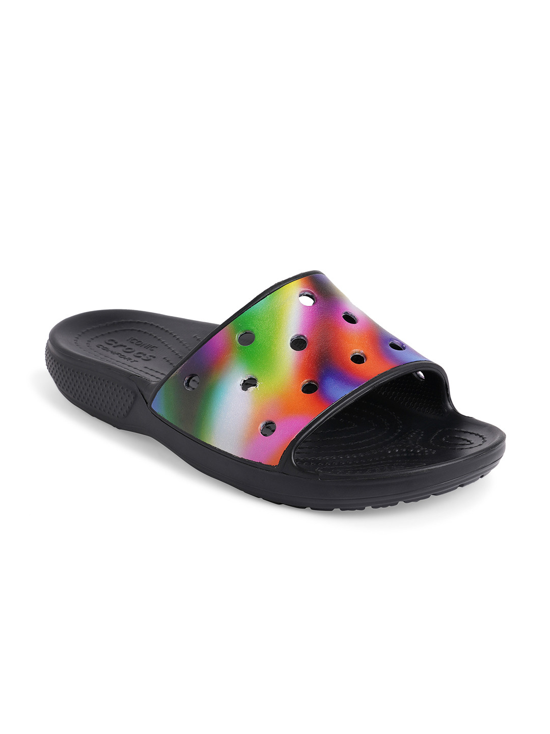 Buy Crocs Unisex Multicoloured Printed Croslite Sliders - Flip Flops ...