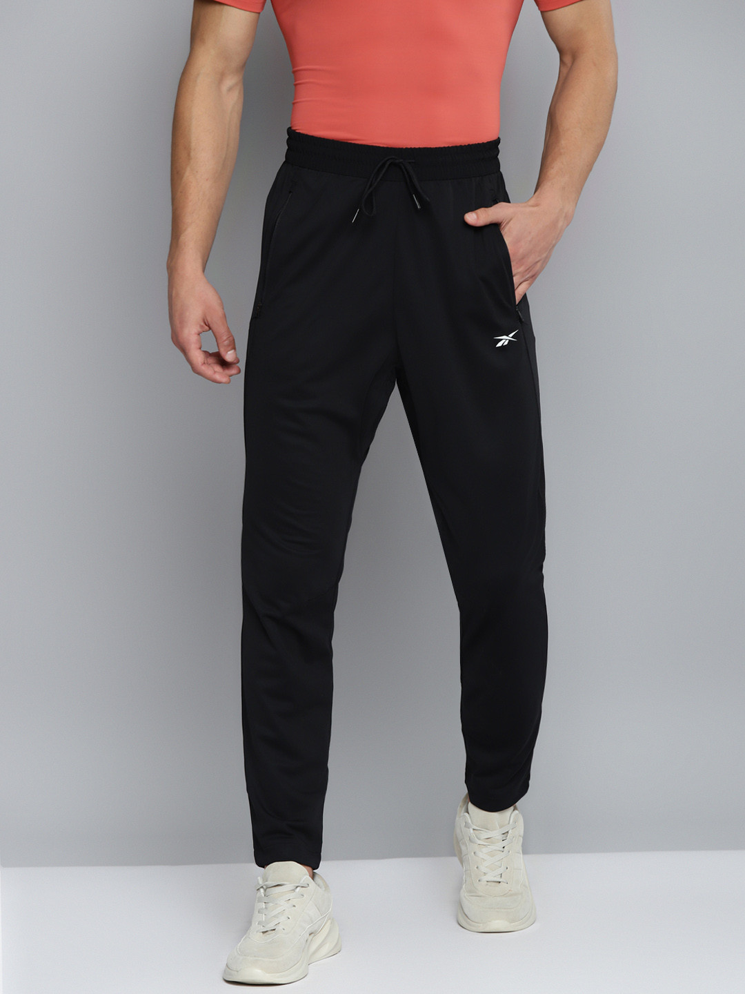 Buy Reebok Men Black Solid WOR Knitted Training Track Pants Track