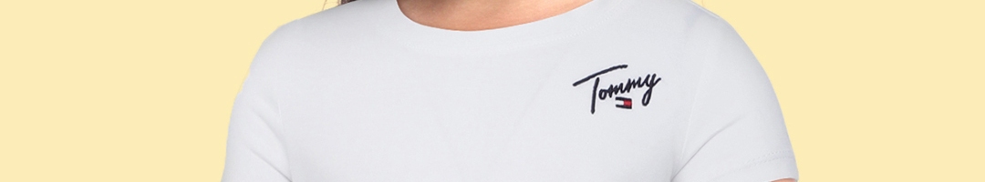 Buy Tommy Hilfiger Girls White Organic Cotton T Shirt - Tshirts for ...