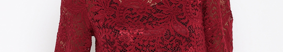 Buy Vero Moda Women Red Lace Sheer Top - Tops for Women 1722152 | Myntra