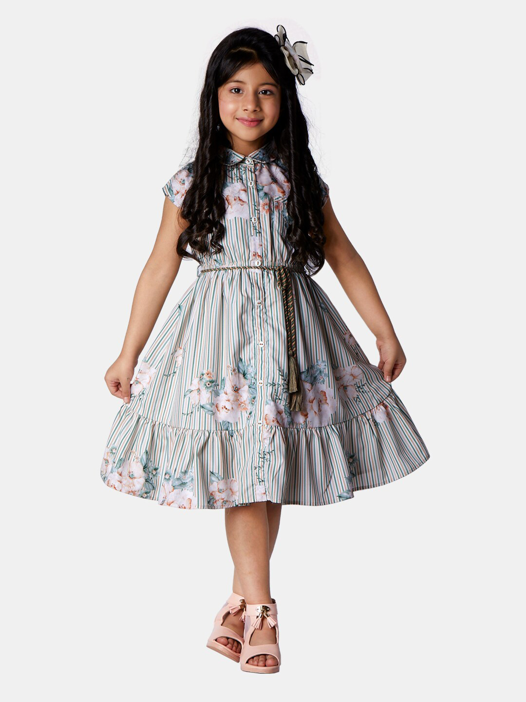 Buy Peppermint Green Floral Dress Dresses for Girls 17223660 Myntra