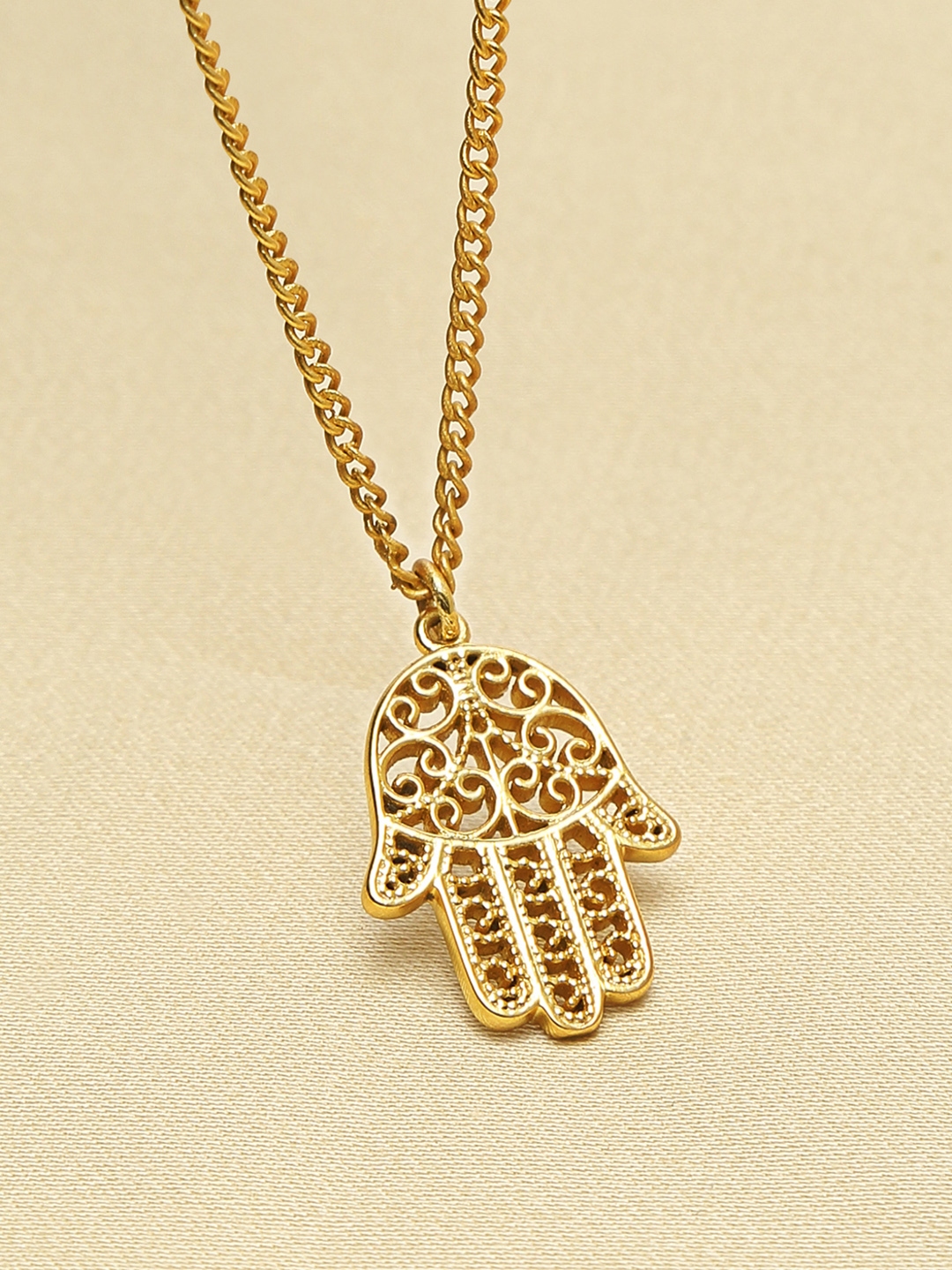 Buy EK BY EKTA KAPOOR Women 22K Gold Plated Hamsa Hand Chain - Necklace ...