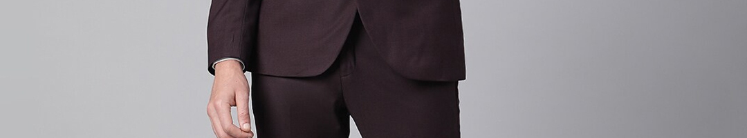 Buy Richlook Men Brown Solid Single Breasted Three Piece Formal Suit ...