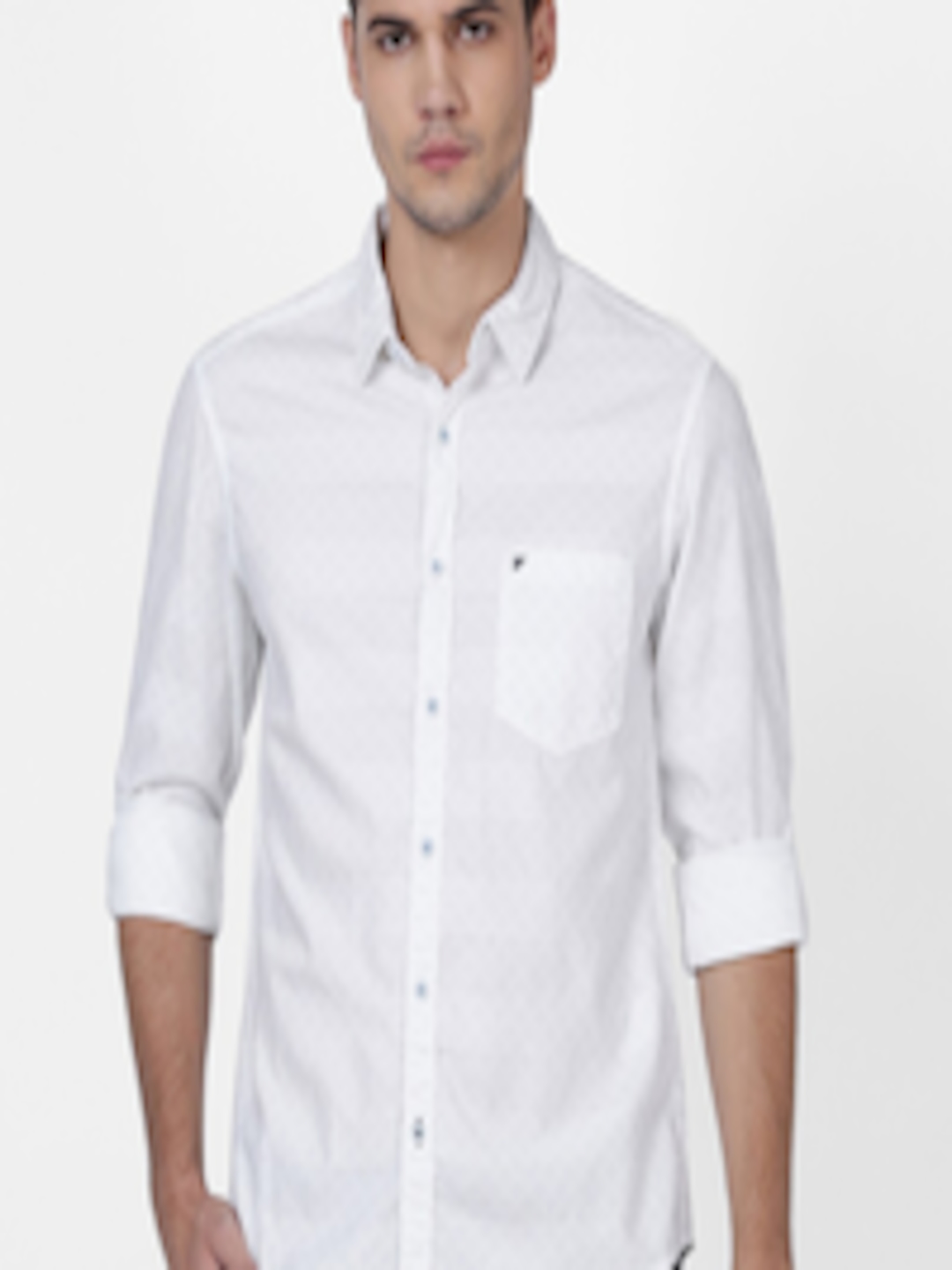 Buy T Base Men White Standard Printed Pure Cotton Casual Shirt - Shirts ...