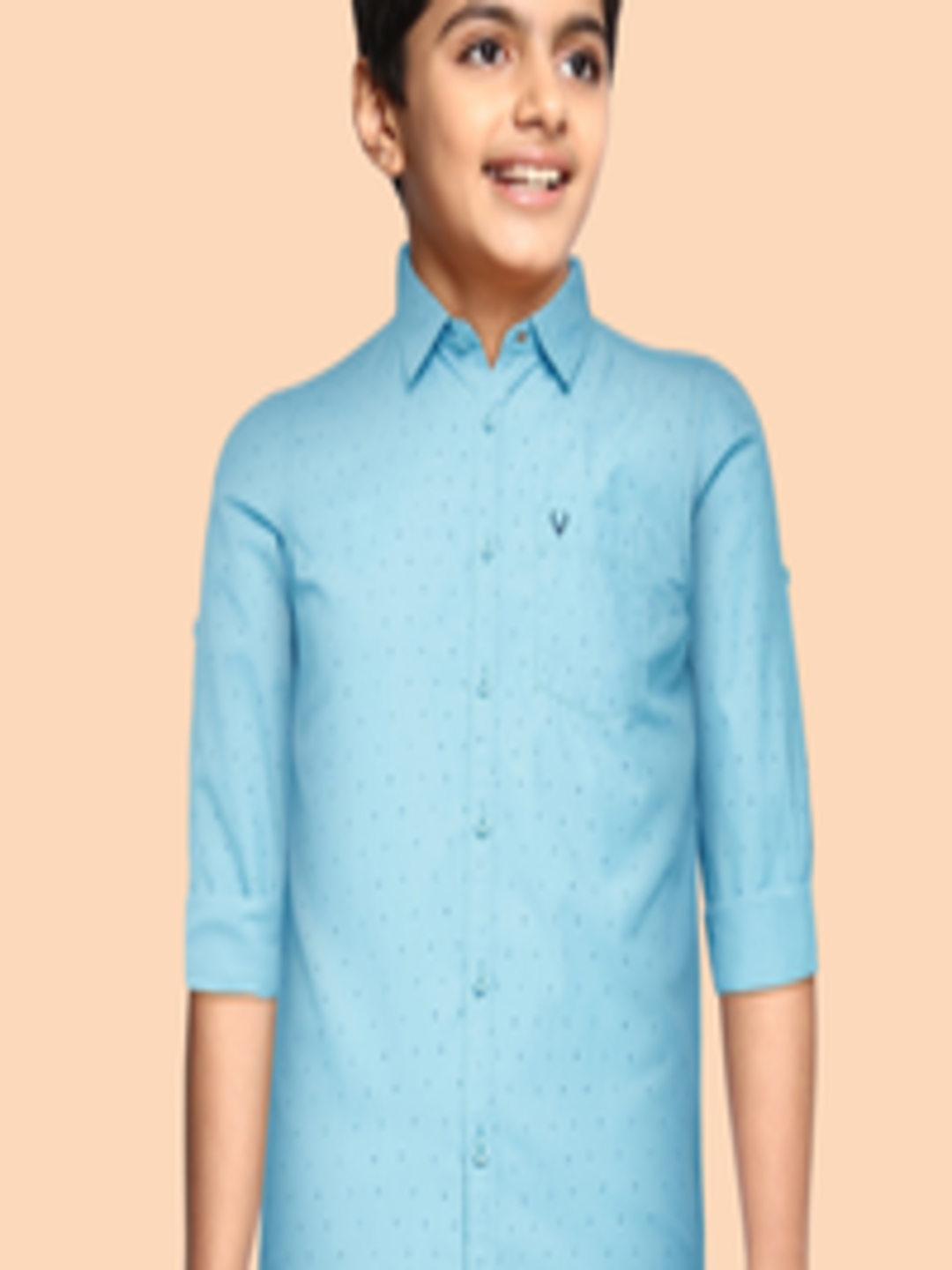 Buy Allen Solly Junior Boys Blue Printed Casual Shirt - Shirts for Boys ...