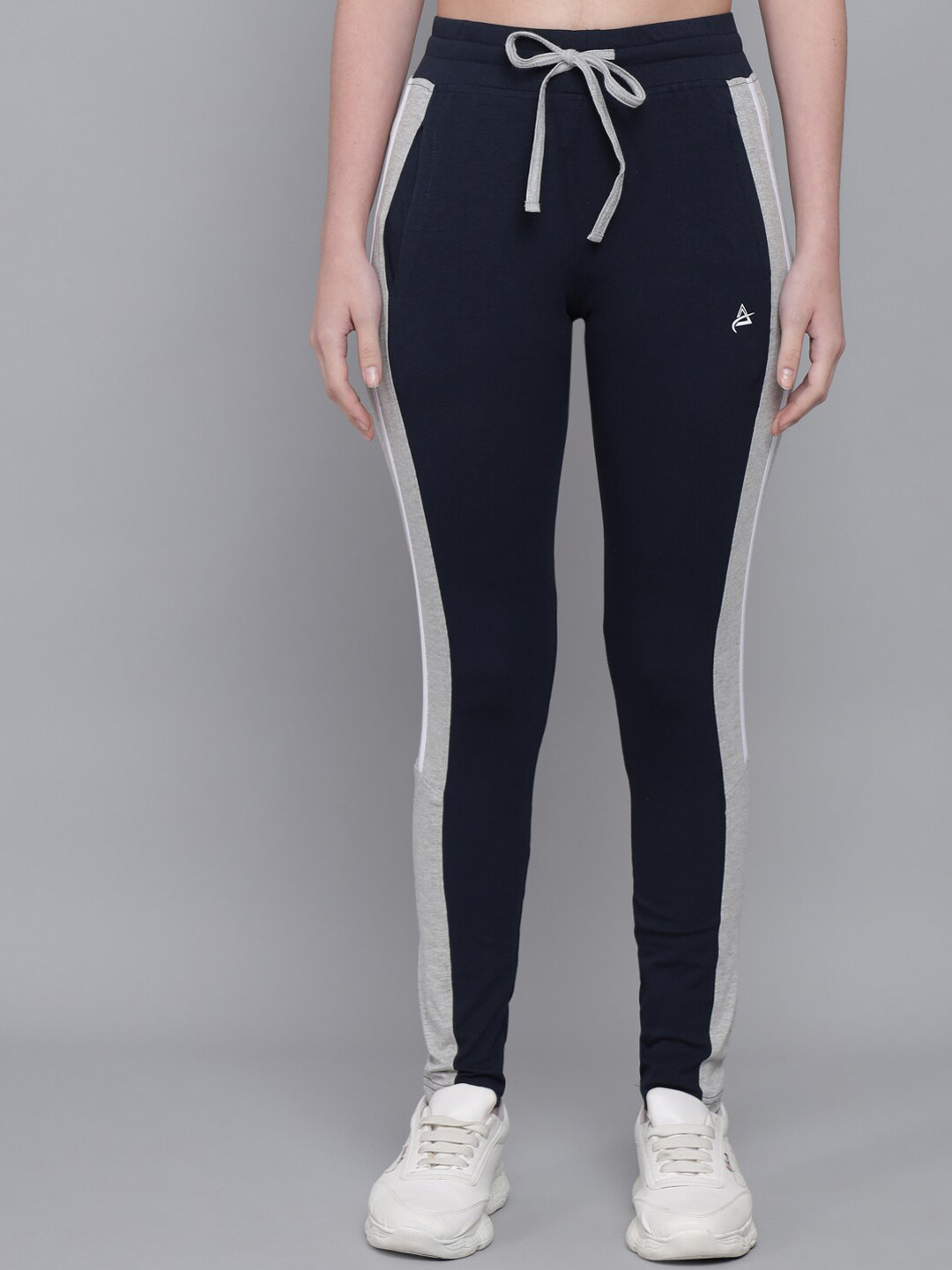 Buy ANTI CULTURE Women Navy Blue Solid Cotton Tights Tights for Women