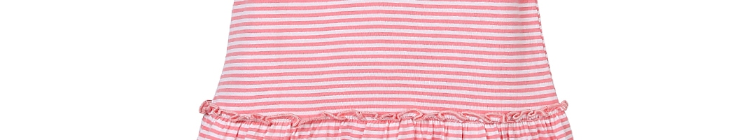 Buy Beebay Girls Pink & White Striped Fit & Flare Dress - Dresses for