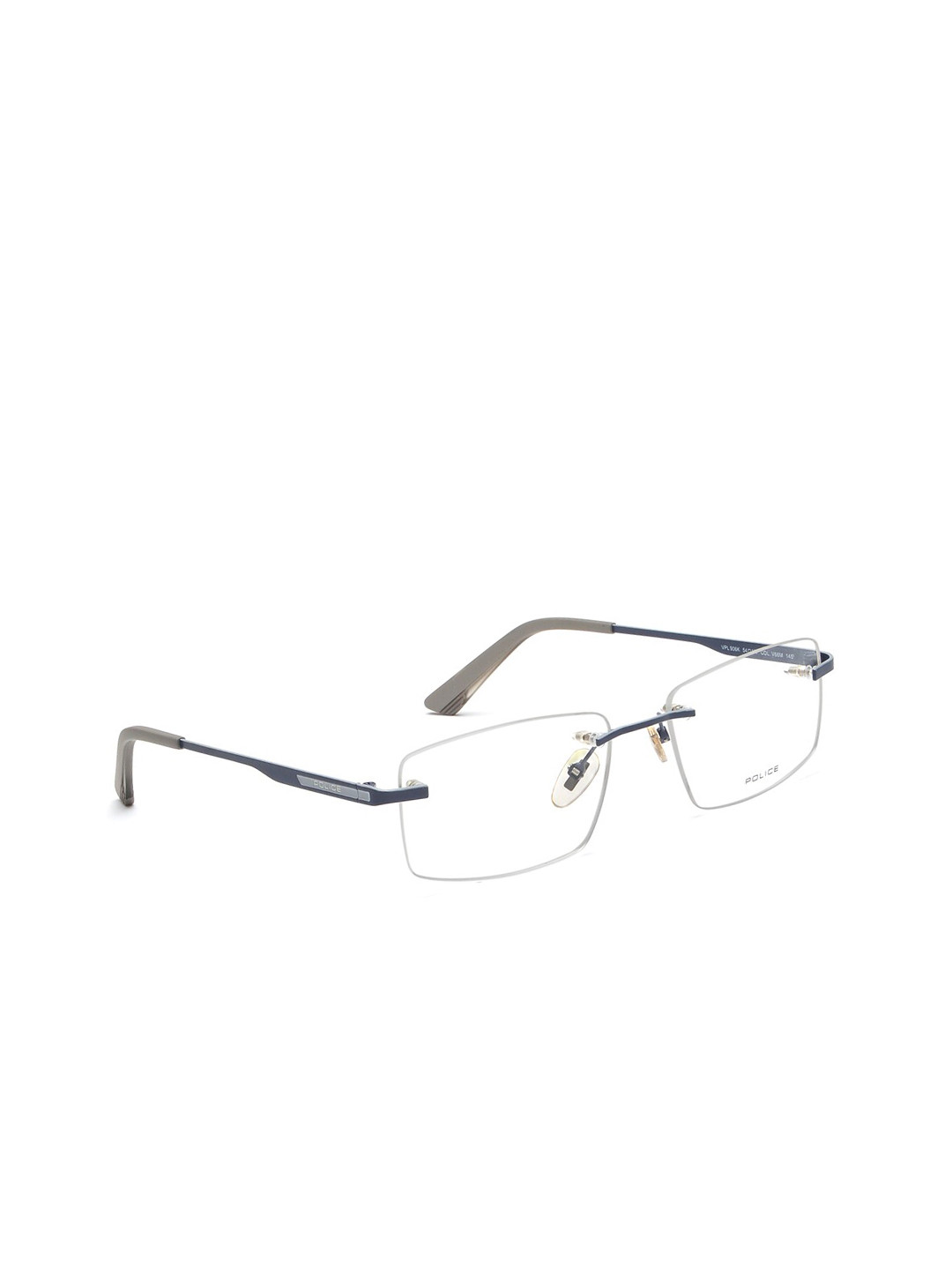 Police Rimless Frame Buy Police Men Blue Solid Rimless Square Frames - Frames for Men ...