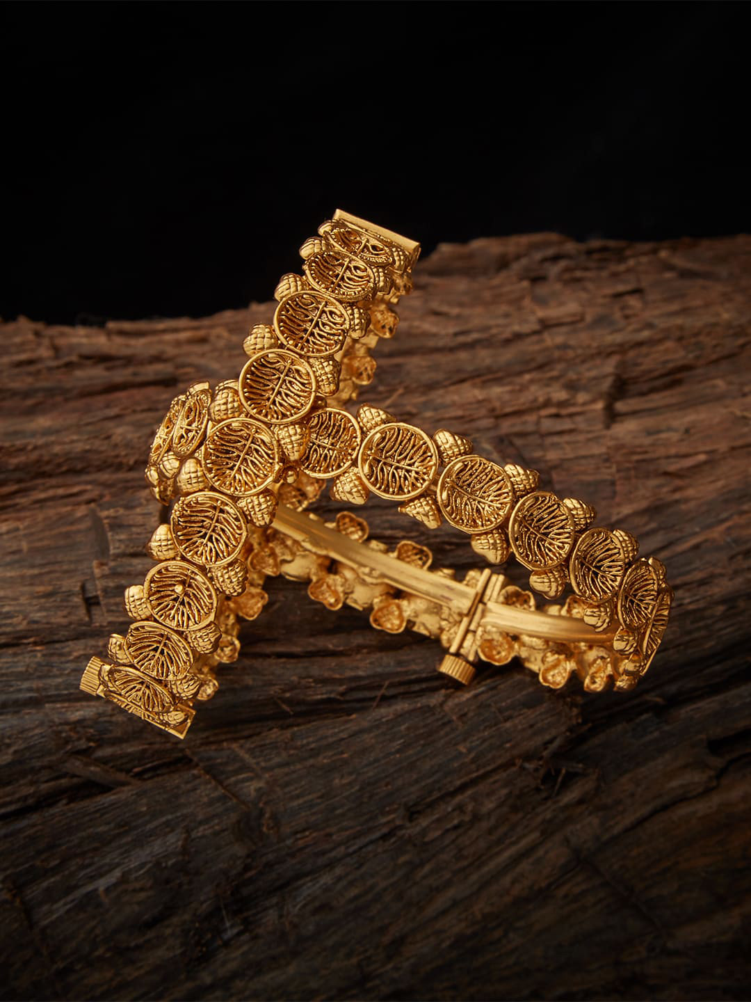 Buy Kushal's Fashion Jewellery Set Of 2 Gold Plated Bangles Bangle