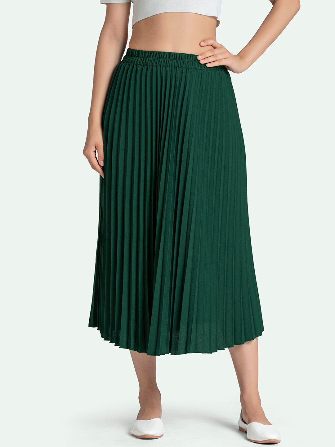 Buy AASK Women Green Accordion Pleated Skirts Skirts for Women 17242352 Myntra