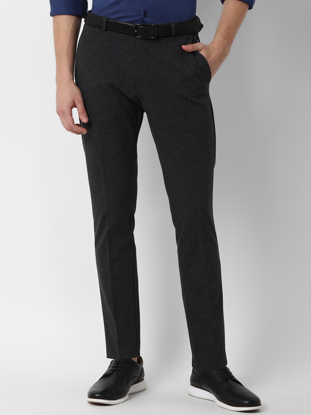 Buy Louis Philippe Sport Men Grey Slim Fit Trousers - Trousers for Men ...