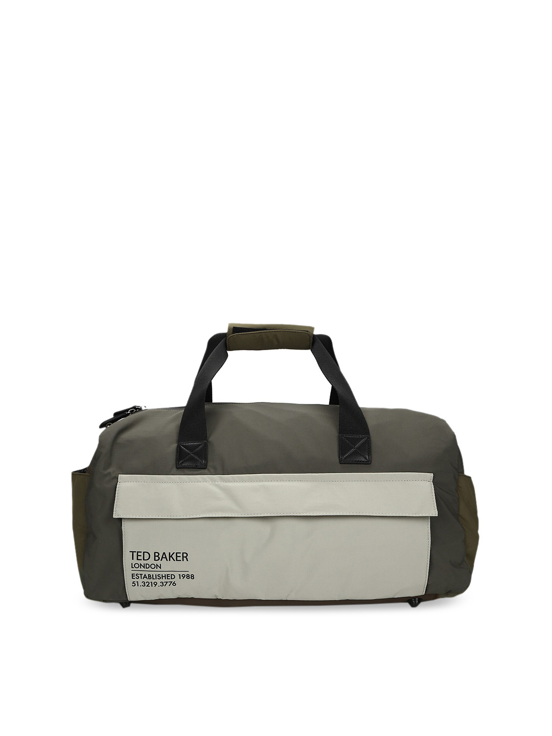 Buy Ted Baker Men Khaki Brown Solid Leather Duffel Bag Duffel Bag for