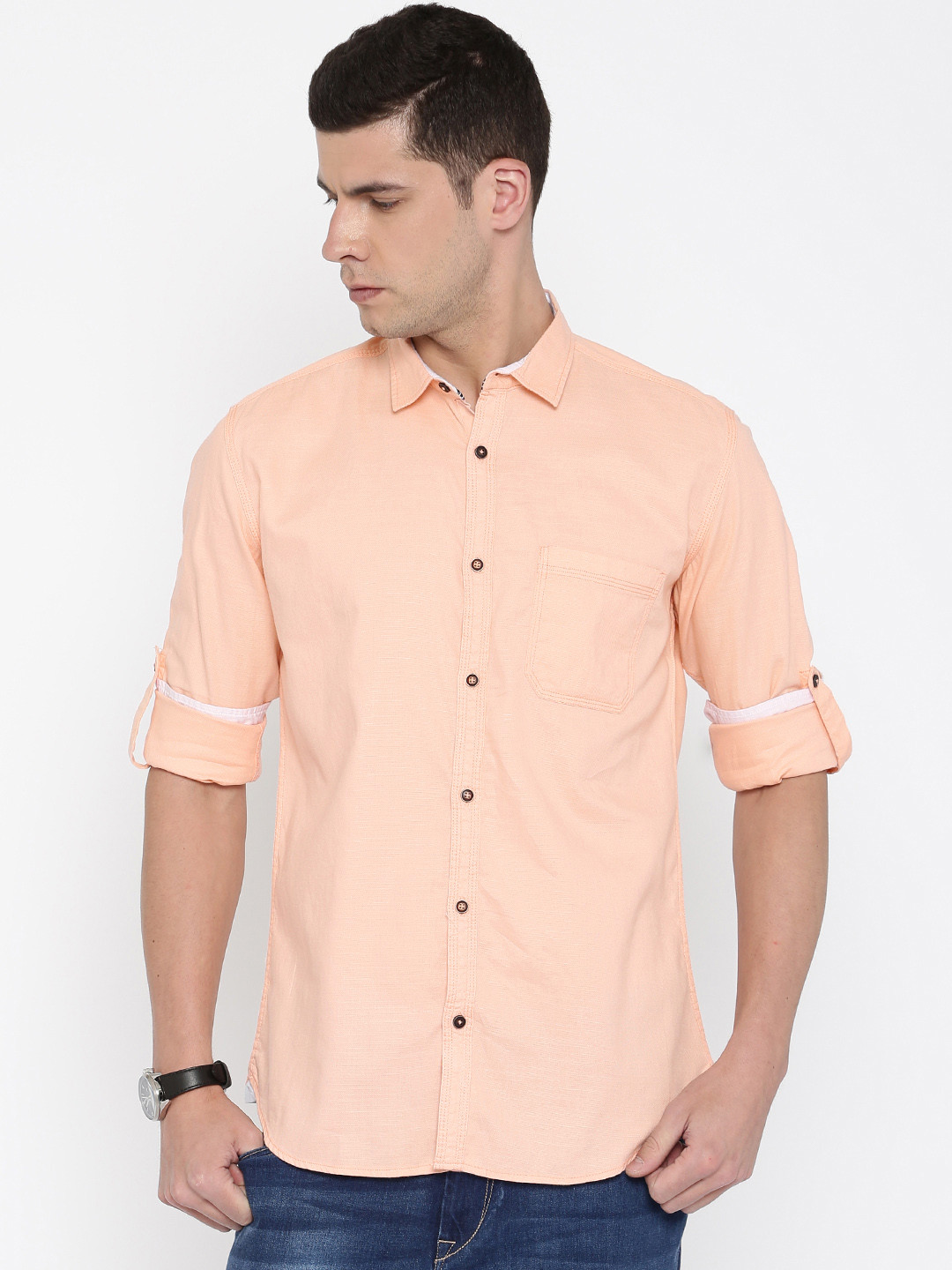 peach casual shirt
