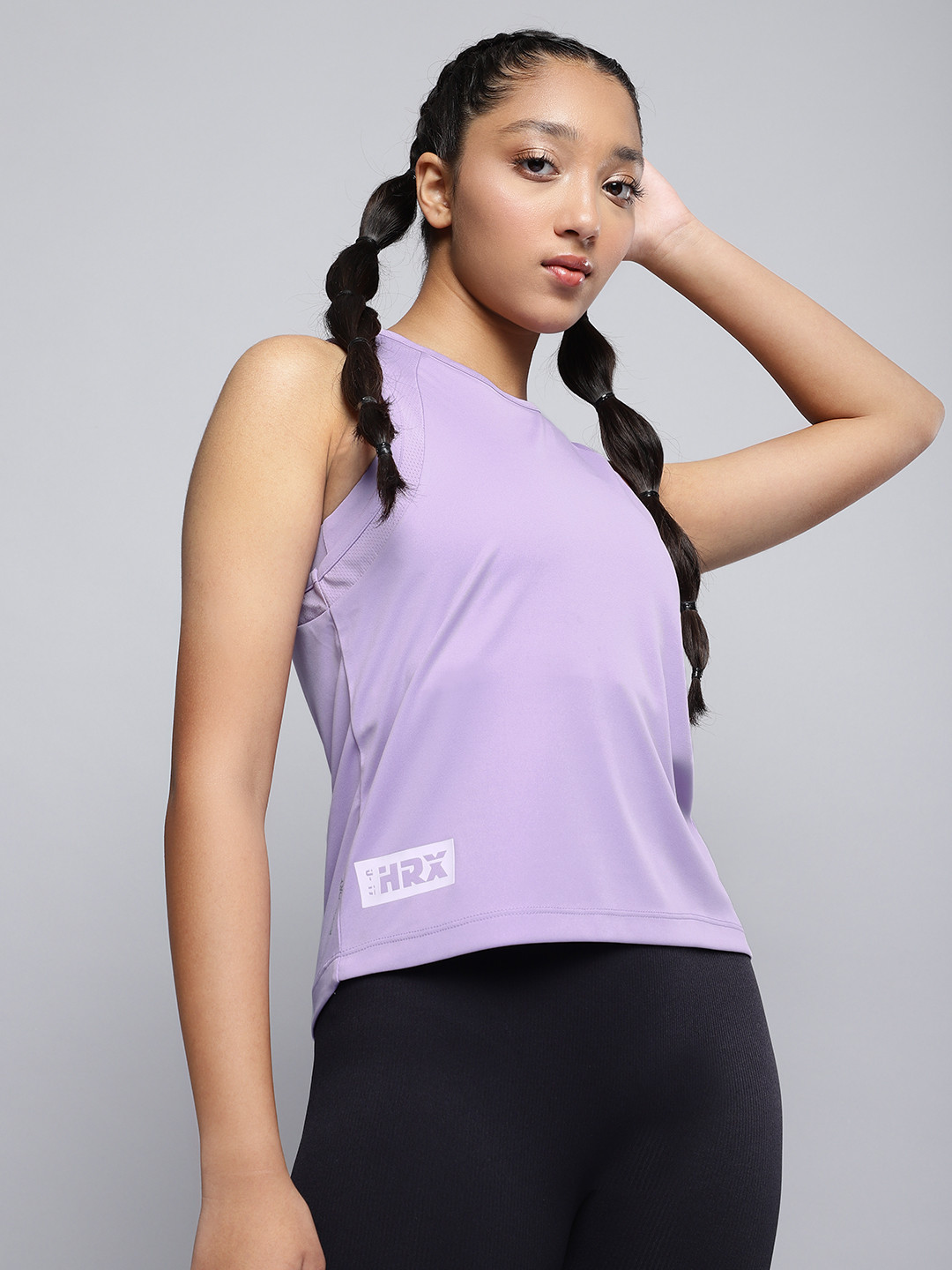 Buy HRX By Hrithik Roshan Active Girls Digital Lavender Rapid Dry Brand ...