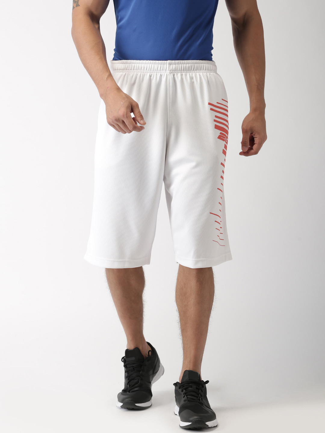 Buy 2GO Men White Printed 3/4th Basketball Sports Shorts Shorts for