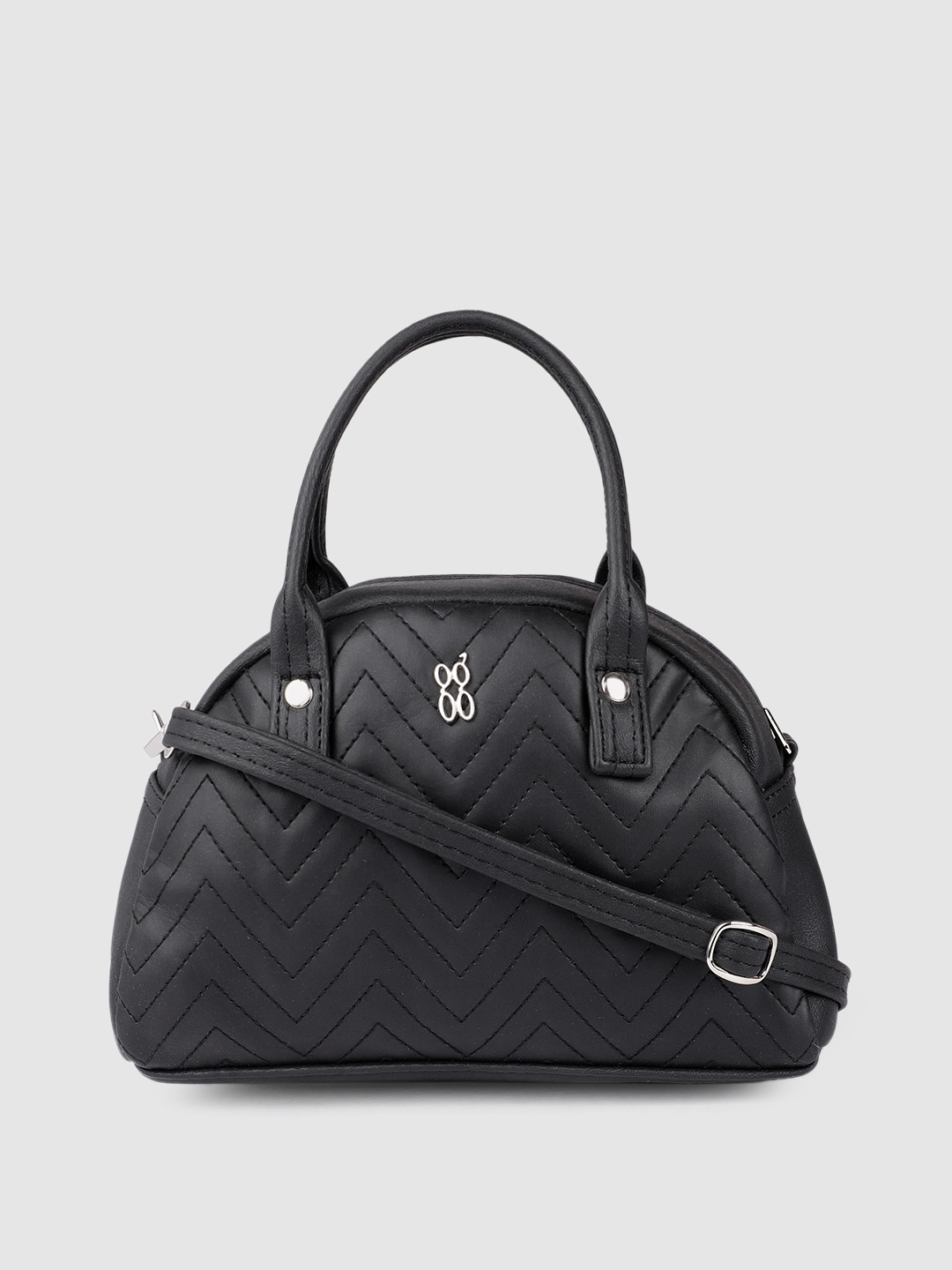 Buy Baggit Black Solid Regular Bowling Handheld Bag With Quilted Detail