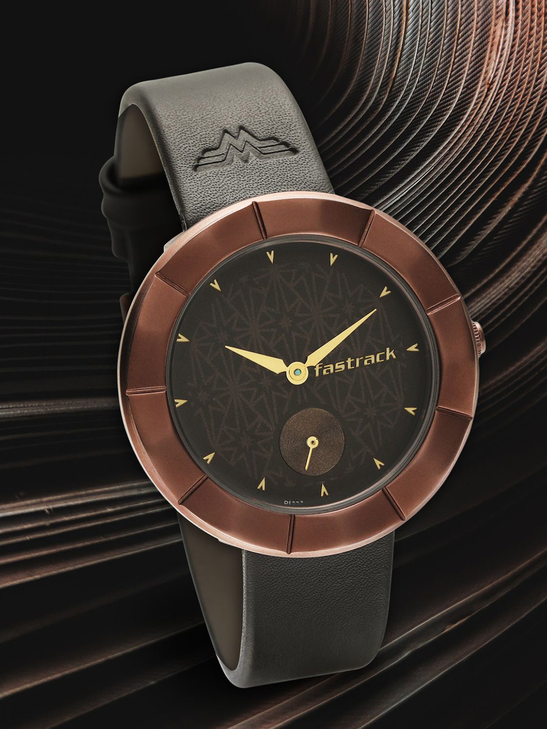 Buy Fastrack Women Brown Brass Dial & Brown Leather Straps Analogue