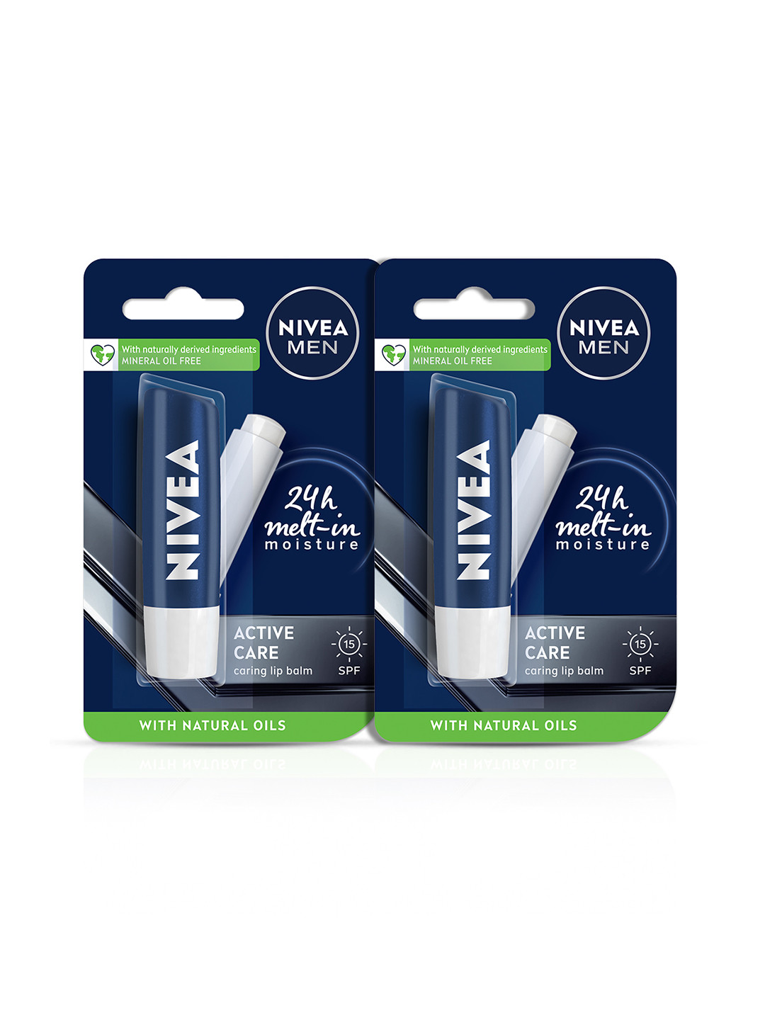 Buy Nivea Men Set Of 2 Active Care SPF15 Lip Balms With 24h Melt In