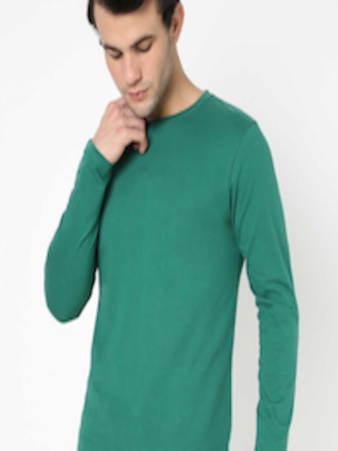 Buy Bewakoof Men Green Solid Regular Fit Cotton T Shirt - Tshirts for ...