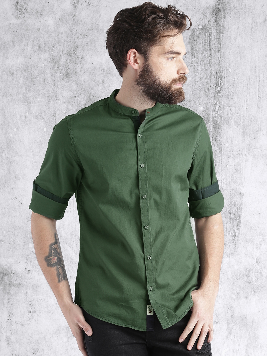 racing green casual shirts