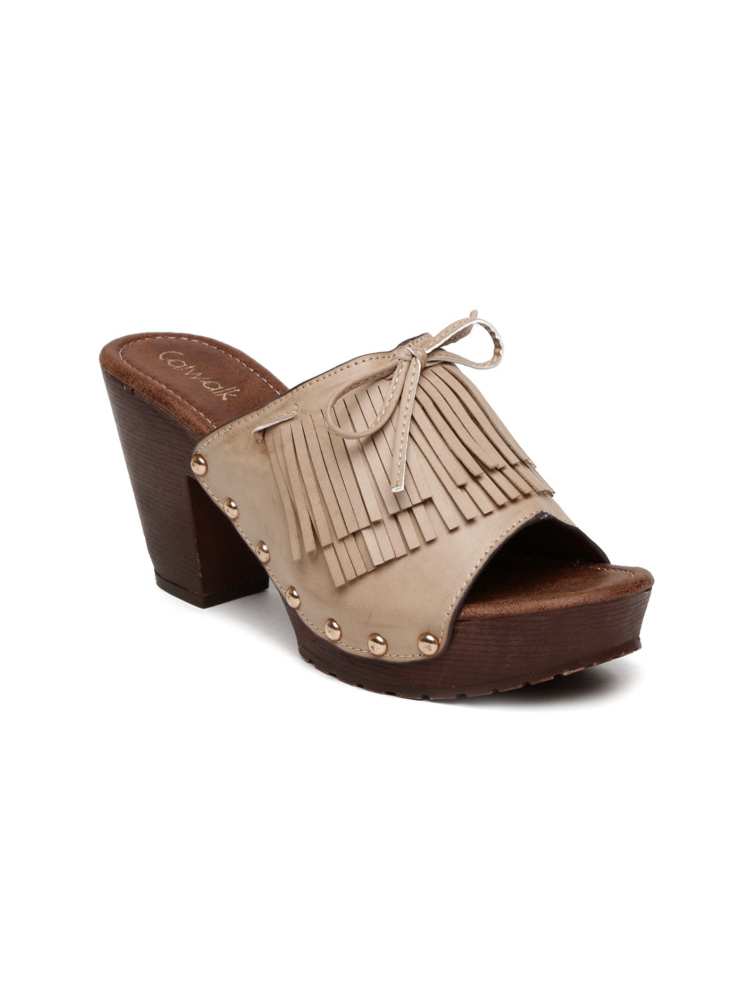 Buy Catwalk Women Beige Fringed Platform Heels - Heels for Women 1727626 | Myntra
